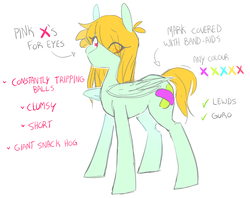 Size: 1108x879 | Tagged: safe, artist:braindead, oc, oc only, oc:braindead, pegasus, pony, covered cutie mark, reference sheet, solo, wingding eyes, x eyes
