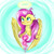 Size: 1024x1024 | Tagged: safe, artist:crystalleye, fluttershy, angel, g4, blushing, bust, cute, female, fluttershy the angel, halo, heart, portrait, shyabetes, smiling, solo, watermark