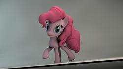 Size: 1920x1080 | Tagged: safe, pinkie pie, earth pony, pony, g4, 3d, female, raised hoof, solo, source filmmaker, tongue out