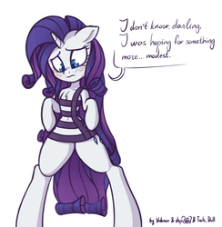 Size: 1122x1148 | Tagged: safe, artist:dsp2003, artist:lalieri, artist:lovepaddles, rarity, pony, unicorn, semi-anthro, g4, arm hooves, bipedal, blushing, collaboration, colored, dialogue, dressup game, female, simple background, solo, white background