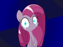 Size: 4128x3096 | Tagged: safe, artist:lovehtf421, pinkie pie, earth pony, pony, g4, abstract background, crying, female, high res, looking at you, mare, pinkamena diane pie, smiling, solo