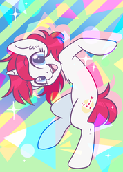 Size: 1819x2551 | Tagged: safe, artist:hawthornss, oc, oc only, oc:britannia, pony, unicorn, b.u.c.k., b.u.c.k. 2016, abstract background, looking at you, smiling, solo