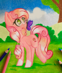 Size: 2906x3428 | Tagged: safe, artist:emberslament, oc, oc only, oc:sugar sweet, earth pony, pony, female, high res, mare, pencil, photo, solo, traditional art