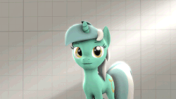 Size: 640x360 | Tagged: safe, artist:neondion60, lyra heartstrings, pony, unicorn, g4, 3d, animated, blinking, female, gif, looking at you, mare, solo, source filmmaker, stage.bsp