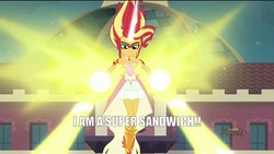 Size: 1280x720 | Tagged: safe, edit, edited screencap, screencap, sunset shimmer, equestria girls, g4, my little pony equestria girls: friendship games, daydream shimmer, dragon ball, dragon ball z, dragonball z abridged, female, image macro, meme, quote, solo