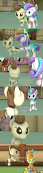 Size: 1625x6480 | Tagged: safe, artist:red4567, pound cake, princess flurry heart, pumpkin cake, pony, g4, 3d, baby, baby pony, blocks, dialogue, diaper, high res, realization, source filmmaker