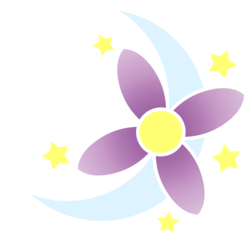 Size: 1207x1126 | Tagged: safe, artist:marik azemus34, oc, oc only, oc:crescent petals, crescent moon, cutie mark, flower, moon, simple background, stars, transparent background, transparent moon