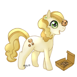 Size: 1000x1000 | Tagged: safe, artist:xaquamelody, sweet biscuit, g4, balancing, cookie, food, ponies balancing stuff on their nose