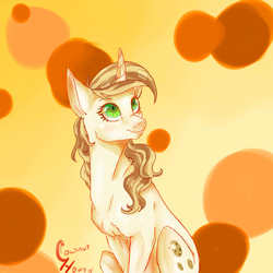 Size: 1024x1024 | Tagged: safe, artist:coconuthound, sweet biscuit, pony, unicorn, g4, abstract background, female, solo