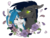 Size: 1500x1125 | Tagged: safe, artist:dementra369, oc, oc only, oc:ruby drop, oc:sunny flower, pony, bust, ear piercing, fangs, flower, glowing eyes, licking, piercing, portrait, shipping, simple background, tongue out, transparent background