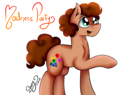 Size: 1400x1050 | Tagged: safe, artist:shamy-crist, oc, oc only, oc:madness party, earth pony, pony, male, offspring, parent:cheese sandwich, parent:pinkie pie, parents:cheesepie, simple background, solo, stallion, transparent background