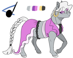 Size: 900x720 | Tagged: safe, artist:bijutsuyoukai, oc, oc only, oc:crescendo, earth pony, pony, clothes, magical lesbian spawn, offspring, parent:octavia melody, parent:photo finish, reference sheet, simple background, solo, transparent background