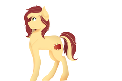 Size: 3000x2000 | Tagged: safe, artist:mah521, oc, oc only, oc:love apple, earth pony, pony, female, high res, mare, offspring, parent:applejack, parent:flim, parents:flimjack, simple background, solo, white background