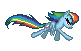 Size: 81x51 | Tagged: safe, artist:enzomersimpsons, rainbow dash, g4, animated, female, flapping wings, gif, pixel art, running, simple background, solo, sprite, transparent background, true res pixel art