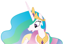 Size: 5409x3850 | Tagged: safe, artist:sketchmcreations, princess celestia, alicorn, pony, celestial advice, g4, absurd resolution, female, mare, open mouth, raised hoof, simple background, transparent background, vector