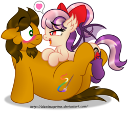 Size: 1500x1326 | Tagged: safe, artist:aleximusprime, oc, oc only, oc:alex the chubby pony, oc:sweet velvet, bat pony, earth pony, pony, bedroom eyes, blushing, bow, clothes, facial hair, female, goatee, hair bow, heart, male, mare, pictogram, simple background, socks, stallion, transparent background