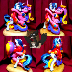 Size: 1024x1024 | Tagged: safe, artist:hampony, artist:harwick, princess cadance, shining armor, alicorn, pony, unicorn, g4, dancing, duo, female, figurine, handmade, heart, irl, love, male, photo, sculpture, ship:shiningcadance, shipping, straight, traditional art, waltz