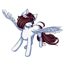 Size: 1024x1024 | Tagged: safe, artist:smolsalty, oc, oc only, pegasus, pony, female, mare, simple background, solo, spread wings, transparent background, wings