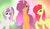 Size: 1752x1026 | Tagged: safe, artist:not-ordinary-pony, apple bloom, scootaloo, sweetie belle, alicorn, pony, g4, adorabloom, alicorn cmc, alicorn crusaders, alicorn cutie mark crusaders, alicornified, bloomicorn, cute, cutie mark crusaders, eyes closed, female, hair over one eye, looking at you, mare, older, race swap, red hair, scootacorn, smiling, sweetiecorn, trio