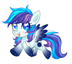 Size: 2329x2095 | Tagged: safe, artist:kaikururu, oc, oc only, pegasus, pony, colored wings, cute, female, flying, gift art, gradient hooves, gradient wings, high res, looking at you, mare, ocbetes, open mouth, simple background, smiling, transparent background