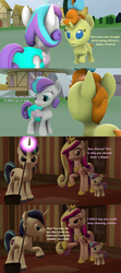 Size: 1920x4320 | Tagged: safe, artist:red4567, princess cadance, princess flurry heart, pumpkin cake, shining armor, g4, 3d, baby, bait and switch, bucket, comic, dialogue, diaper, high res, mop, puddle, source filmmaker