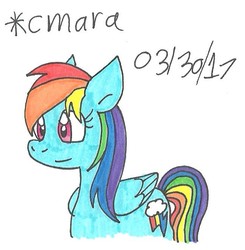 Size: 650x662 | Tagged: safe, artist:cmara, rainbow dash, g4, female, solo, traditional art