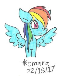Size: 540x662 | Tagged: safe, artist:cmara, rainbow dash, g4, female, simple background, solo, traditional art, white background