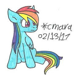 Size: 595x607 | Tagged: safe, artist:cmara, rainbow dash, g4, female, solo, traditional art