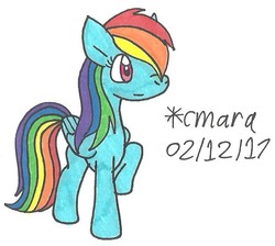 Size: 727x651 | Tagged: safe, artist:cmara, rainbow dash, g4, female, solo, traditional art