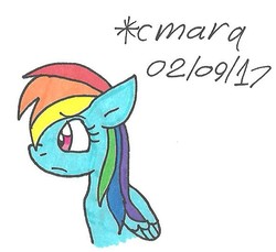 Size: 595x546 | Tagged: safe, artist:cmara, rainbow dash, pegasus, pony, g4, female, solo, traditional art