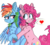 Size: 768x696 | Tagged: safe, artist:wanderingpegasus, pinkie pie, rainbow dash, g4, blushing, chest fluff, ear fluff, female, heart, hug, hug from behind, lesbian, ship:pinkiedash, shipping, simple background, smiling, transparent background, unshorn fetlocks