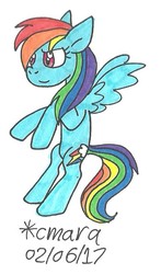 Size: 501x850 | Tagged: safe, artist:cmara, rainbow dash, g4, female, solo, traditional art