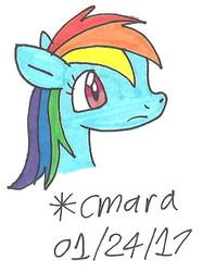 Size: 441x590 | Tagged: safe, artist:cmara, rainbow dash, g4, female, solo, traditional art