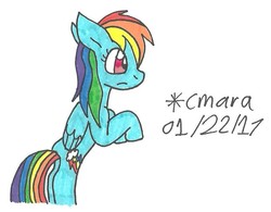 Size: 827x645 | Tagged: safe, artist:cmara, rainbow dash, g4, female, solo, traditional art