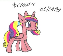 Size: 689x607 | Tagged: safe, artist:cmara, princess cadance, pony, g4, female, solo, traditional art, younger