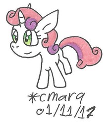 Size: 490x562 | Tagged: safe, artist:cmara, sweetie belle, pony, g4, female, solo, traditional art