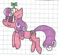 Size: 656x606 | Tagged: safe, artist:cmara, screwball, pony, g4, female, graph paper, solo, traditional art