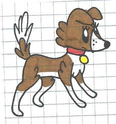 Size: 452x485 | Tagged: safe, artist:cmara, winona, dog, g4, female, graph paper, solo, traditional art