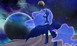 Size: 2500x1500 | Tagged: safe, artist:syubudou, nightmare moon, alicorn, pony, g4, equestria, female, moon, solo