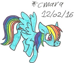 Size: 716x612 | Tagged: safe, artist:cmara, rainbow dash, pony, g4, female, solo, traditional art