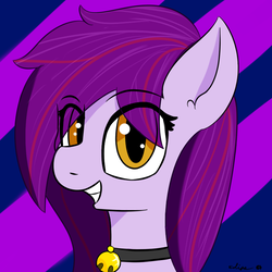 Size: 800x800 | Tagged: safe, artist:eclipsepenumbra, oc, oc only, oc:mystic blare, pony, bell, bell collar, collar, femboy, looking at you, male