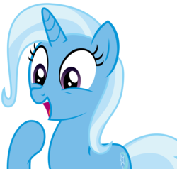 Size: 3228x3069 | Tagged: safe, artist:sketchmcreations, trixie, pony, unicorn, all bottled up, g4, cute, diatrixes, female, happy, high res, mare, open mouth, raised hoof, simple background, transparent background, vector