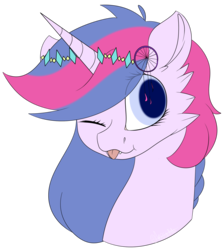 Size: 1725x1931 | Tagged: safe, artist:maximpy, oc, oc only, oc:sweet lily, pony, unicorn, bust, female, mare, portrait, simple background, solo, tongue out, transparent background