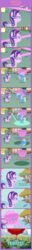Size: 1205x9462 | Tagged: safe, artist:estories, starlight glimmer, trixie, pony, all bottled up, g4, ><, anger magic, comic, cup, eyes closed, high res, magic, objectification, pointy ponies, teacup, that pony sure does love teacups, transformation