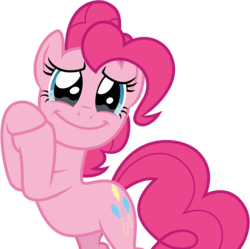 Size: 6764x6742 | Tagged: safe, artist:cloudyskie, pinkie pie, pony, celestial advice, g4, .ai available, absurd resolution, bipedal, crying, female, flattered, simple background, solo, tears of joy, transparent background, vector