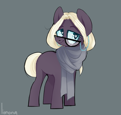 Size: 1024x976 | Tagged: safe, artist:sbhurty, oc, oc only, earth pony, pony, clothes, female, glasses, heart eyes, mare, scarf, solo, wingding eyes