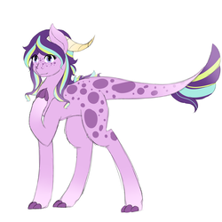 Size: 5000x5000 | Tagged: safe, artist:mah521, oc, oc only, oc:star nix, dracony, hybrid, absurd resolution, female, interspecies offspring, offspring, parent:spike, parent:starlight glimmer, parents:sparlight, simple background, solo, white background