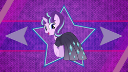 Size: 3840x2160 | Tagged: safe, artist:fruft, artist:laszlvfx, edit, starlight glimmer, pony, g4, clothes, dress, female, high res, smiling, solo, wallpaper, wallpaper edit