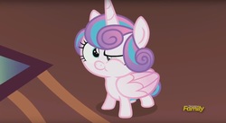 Size: 1669x916 | Tagged: safe, screencap, princess flurry heart, alicorn, pony, a flurry of emotions, g4, baby, baby pony, female, filly, one eye closed, wink