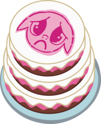 Size: 5171x6324 | Tagged: safe, artist:pink1ejack, pony, a flurry of emotions, g4, :c, absurd resolution, apology cake, cake, face, floppy ears, food, frown, resource, sad, sad face, simple background, stamp of forgiveness, that was fast, transparent background, vector